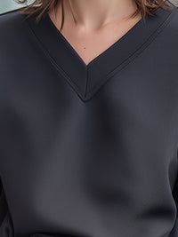 Ruched Waist V-Neck Relaxed Top