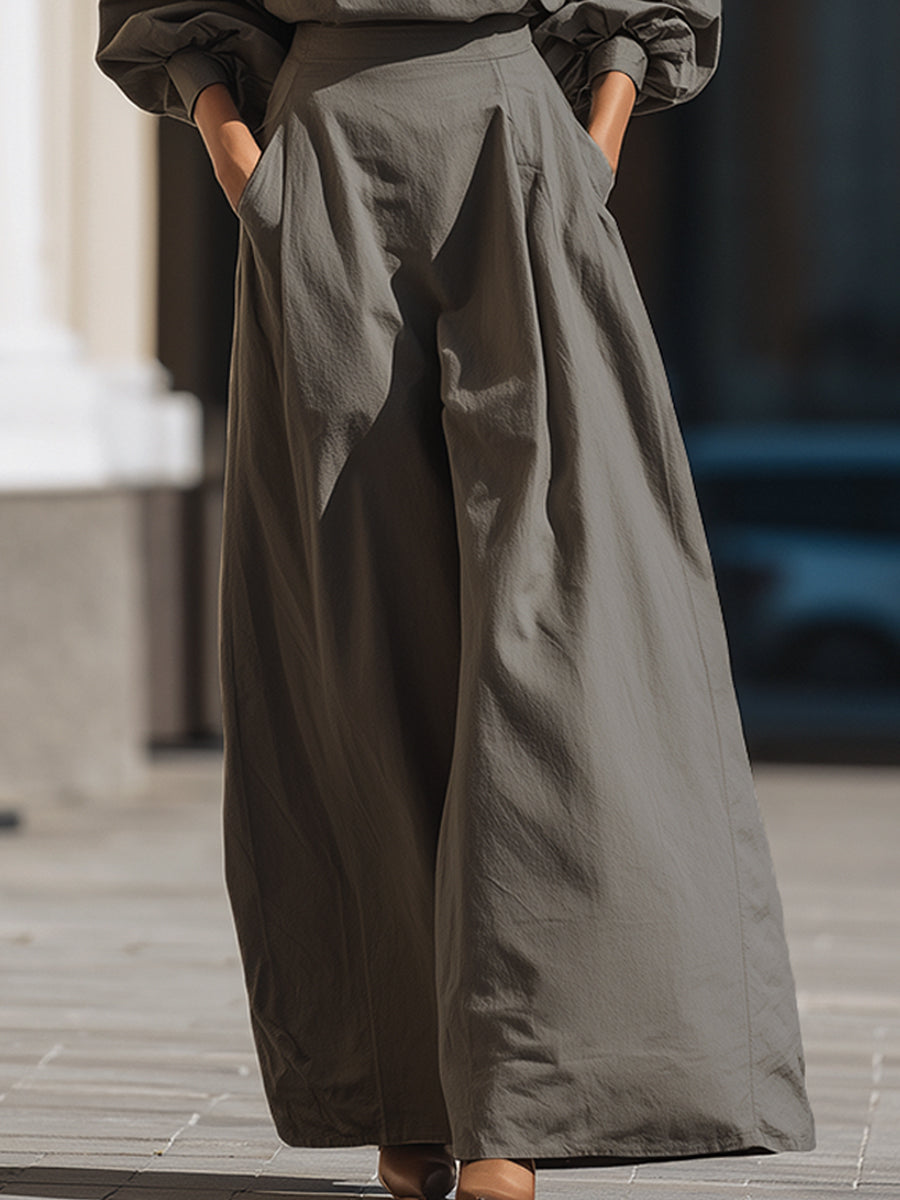 Minimalist Wide-Leg Two-Piece Set