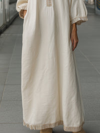 Long-Sleeve Relaxed Silhouette Maxi Dress
