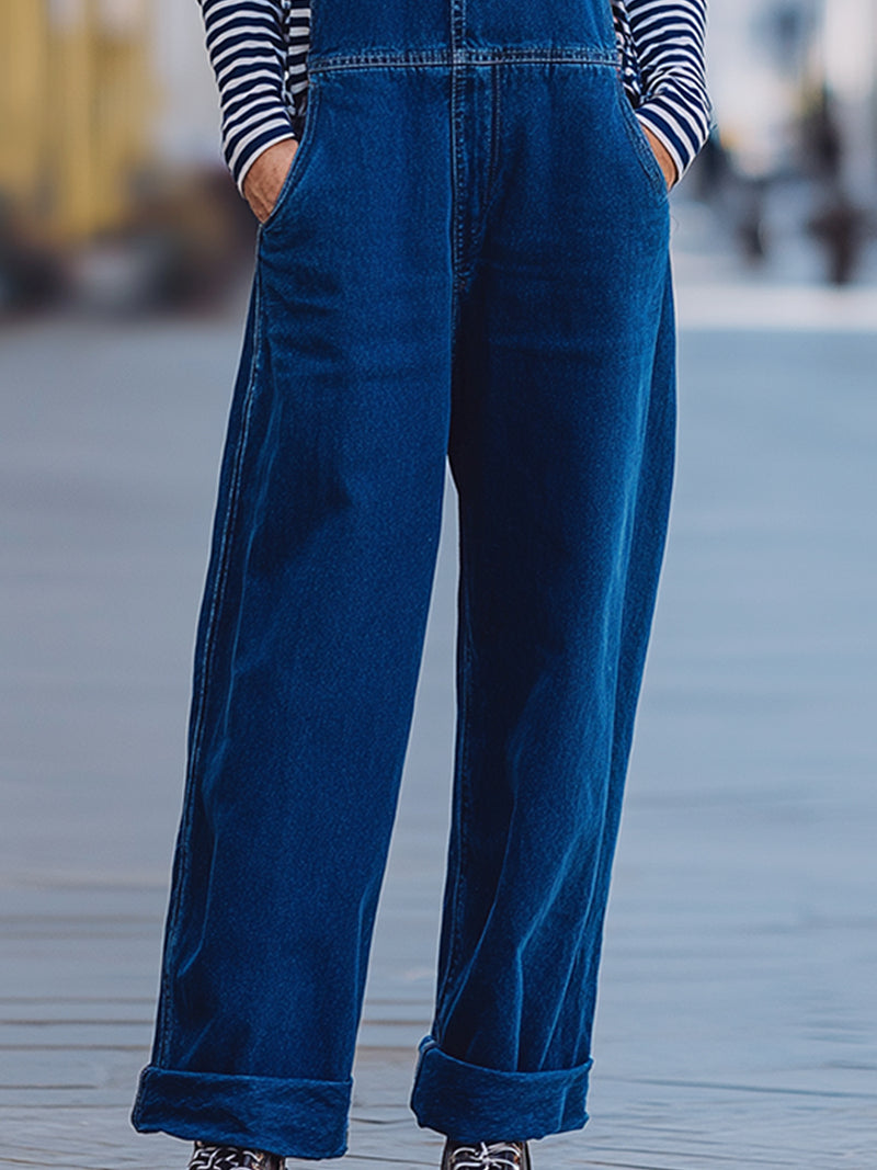 Casual And Fashionable Denim Overalls