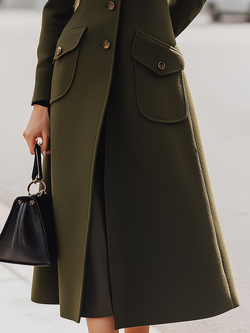 Stand-Collar Tailored Coat