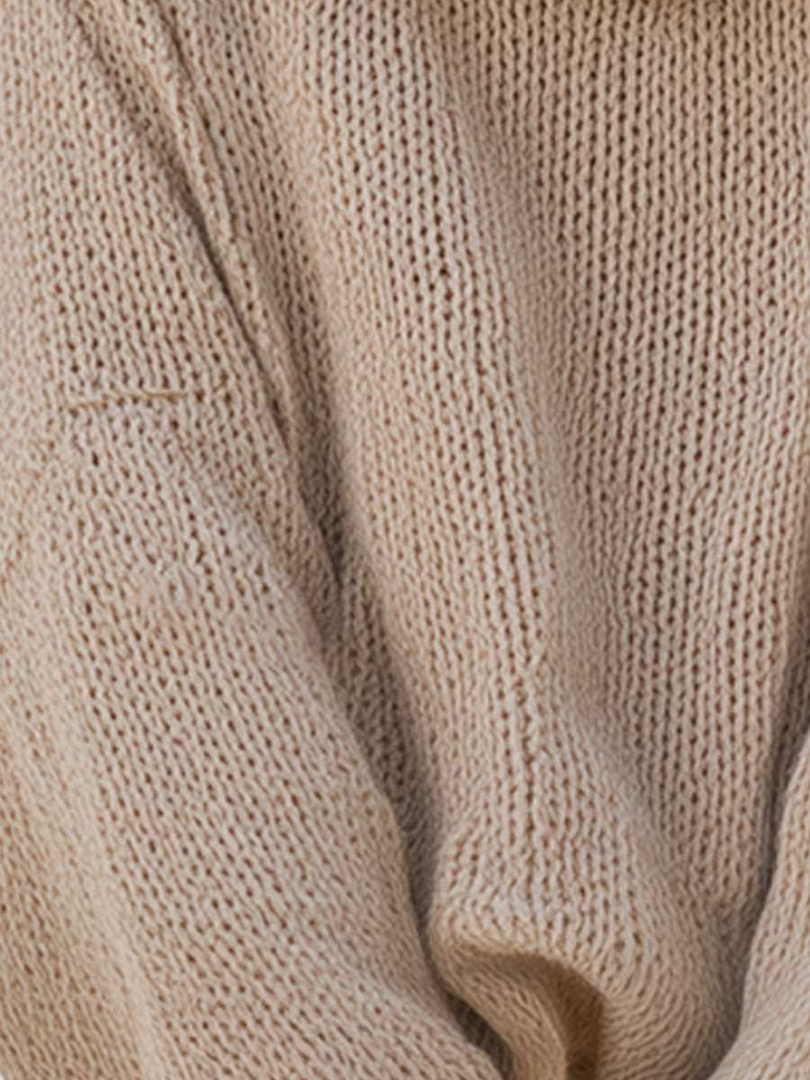 Casual Off-Shoulder Knit Sweater With Ruffle Detail