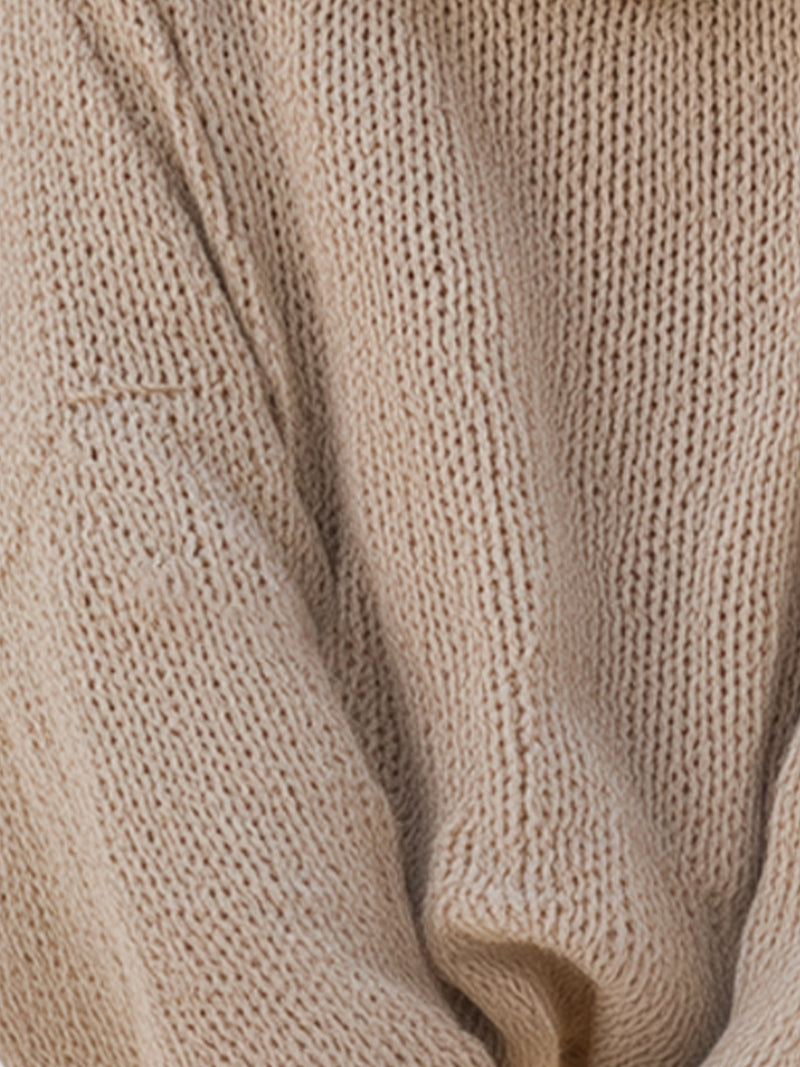 Casual Off-Shoulder Knit Sweater With Ruffle Detail