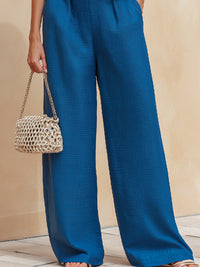Relaxed Short Sleeve Top & Wide-Leg Pants Set