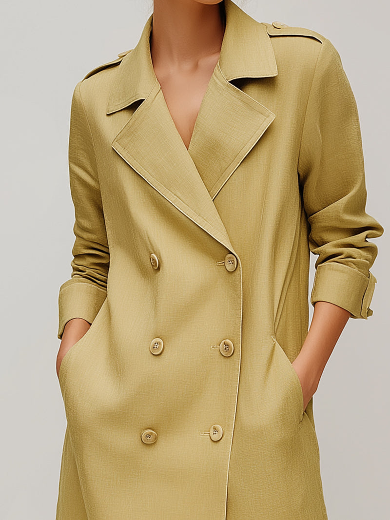 Double-Breasted Longline Trench Blazer