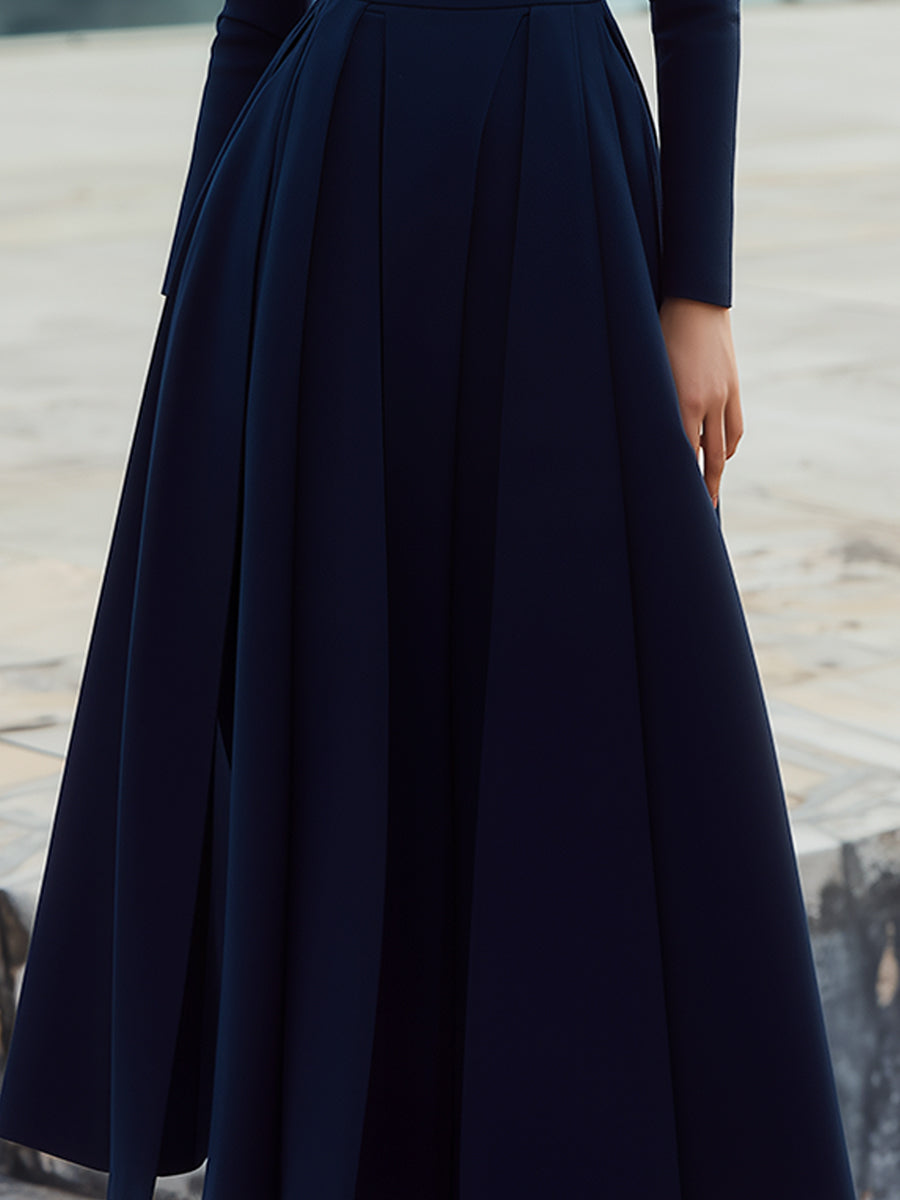 Midnight Elegance Longline Blazer Dress