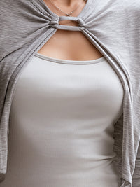 Twist-Front Cropped Cardigan Set