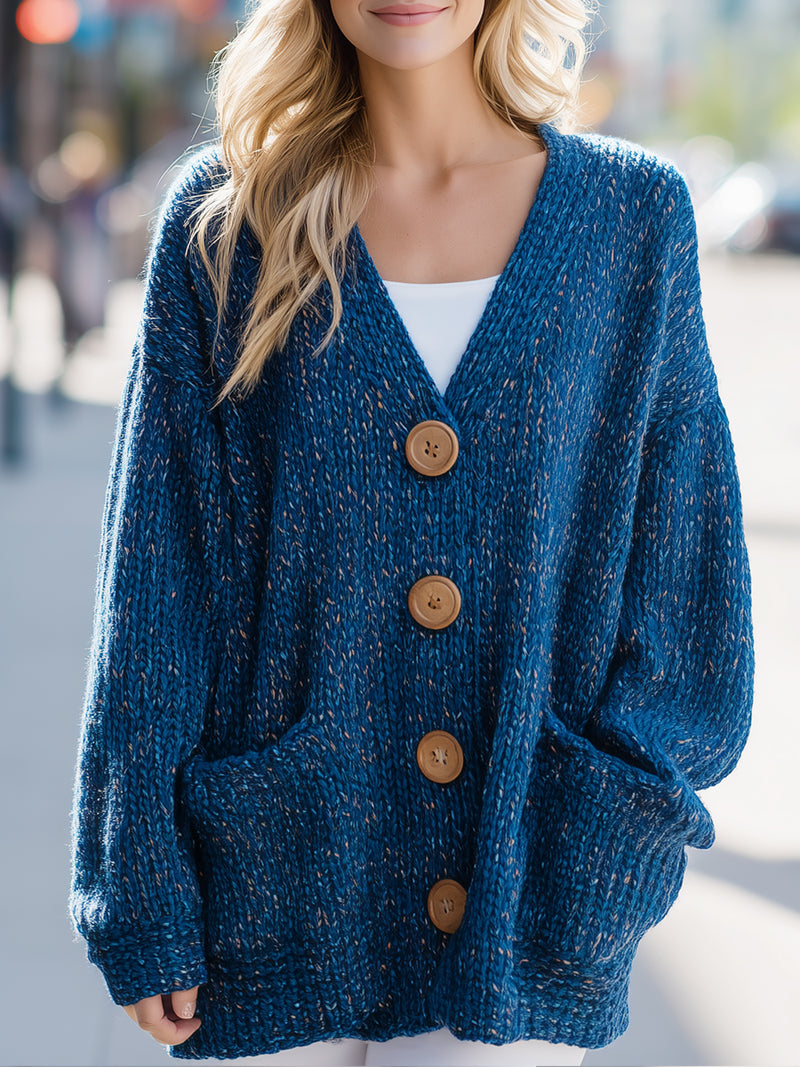 Chunky Knit Cardigan With Button Front
