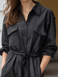 Belted Utility Shirt Dress