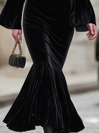 Velvet Deep V Mermaid Gown