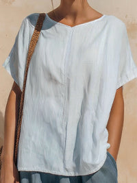 Relaxed Short Sleeve Top & Denim A-Line Skirt Set