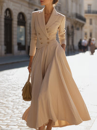 Double-Breasted Blazer Gown