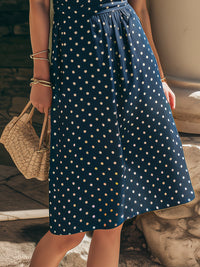 Polka Dot Sleeveless Midi Dress