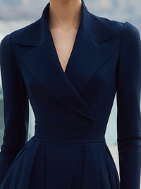 Midnight Elegance Longline Blazer Dress