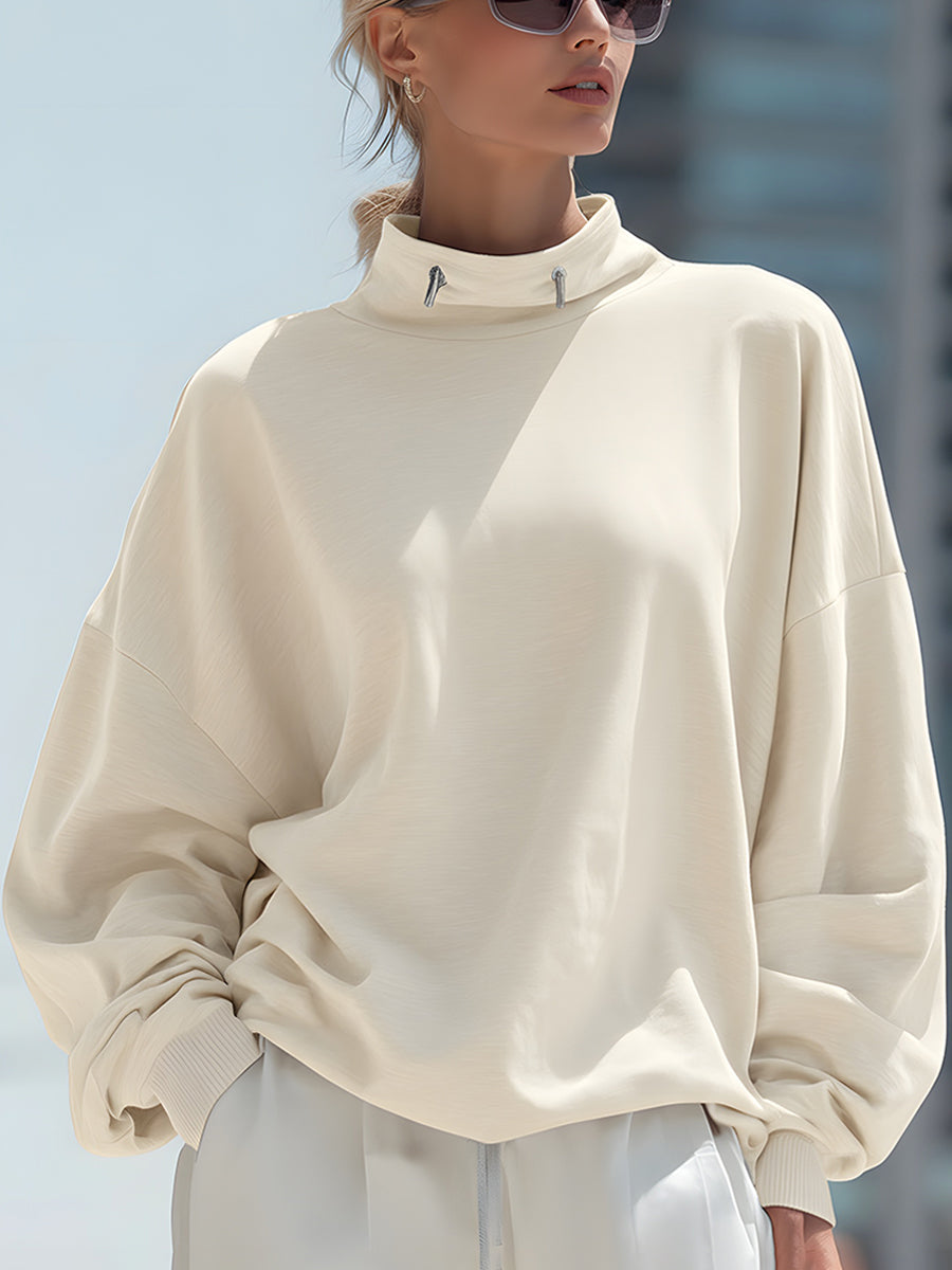 High-Neck Relaxed Sweatshirt