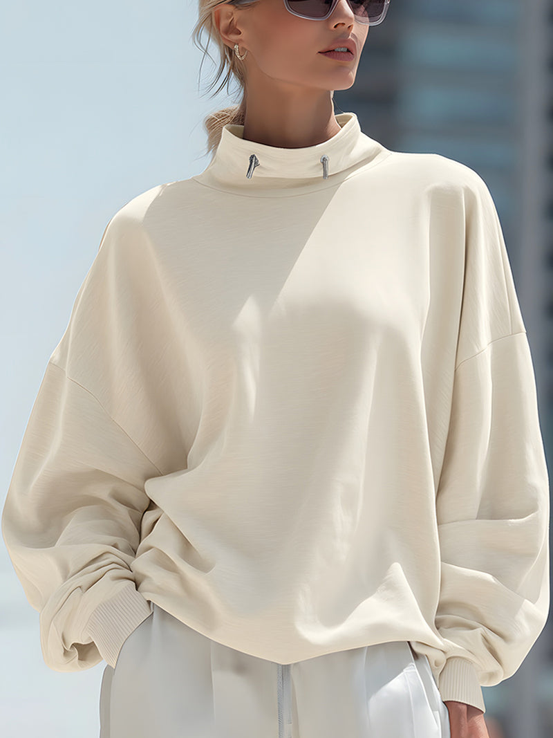 High-Neck Relaxed Sweatshirt