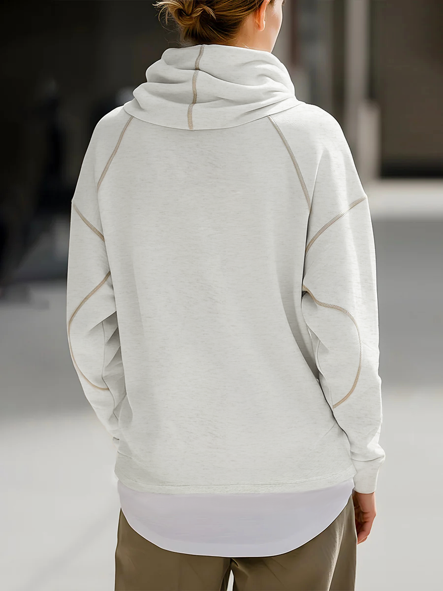 Cozy Draped Cowl-Neck Pullover